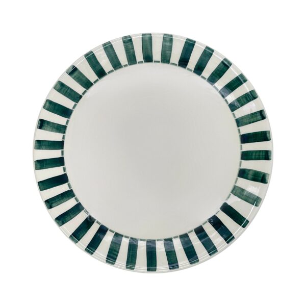 Villa Bologna, Dinner Plate, Green Stripes