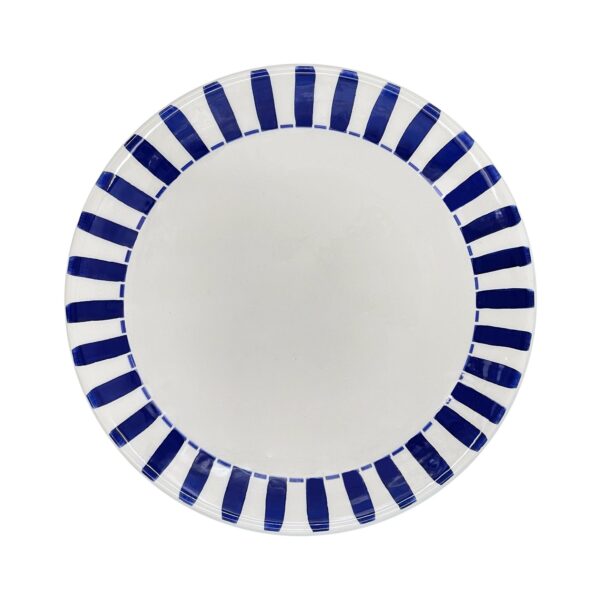 Villa Bologna, Dinner Plate, Navy Blue Stripes