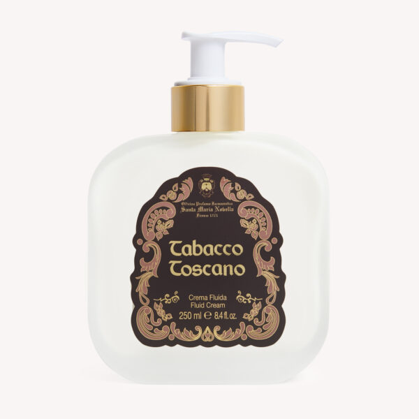 Santa Maria Novella, fluid body cream in glass bottle, Tabacco Toscano