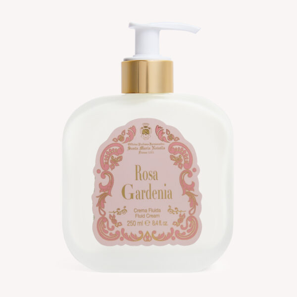 Santa Maria Novella, fluid body cream in glass bottle, Rosa Gardenia