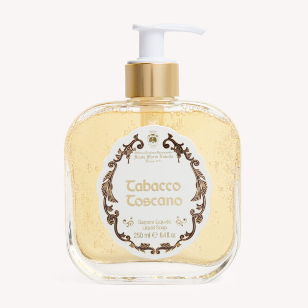 Santa Maria Novella, liquid soap in glass bottle, Tabacco Toscano