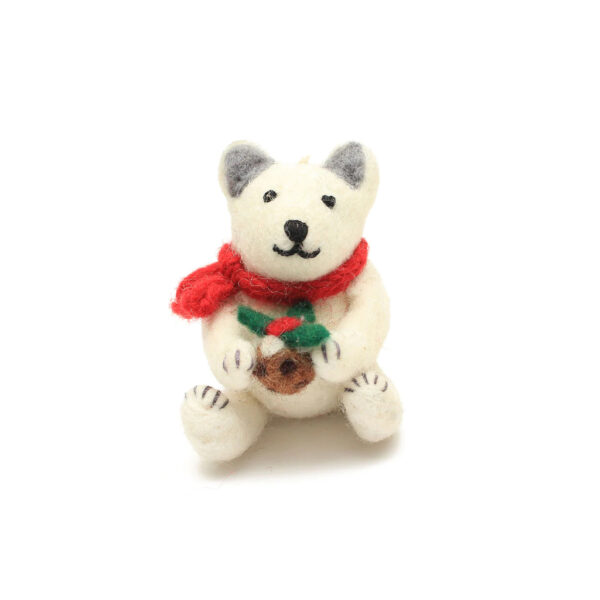 Amica Felt, Polar bear with Christmas pudding