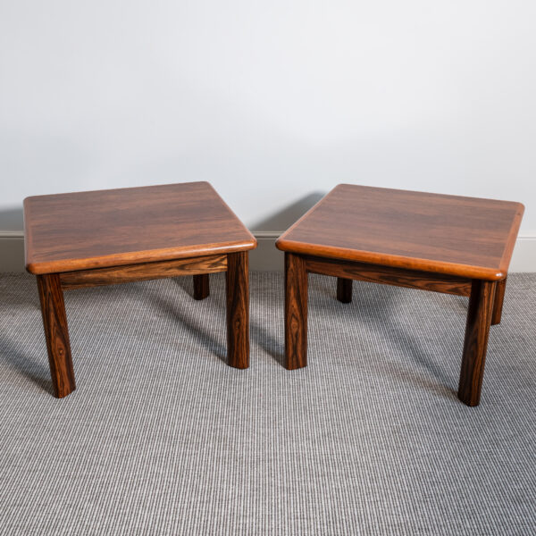 Pair of Brazilian rosewood low lamp tables