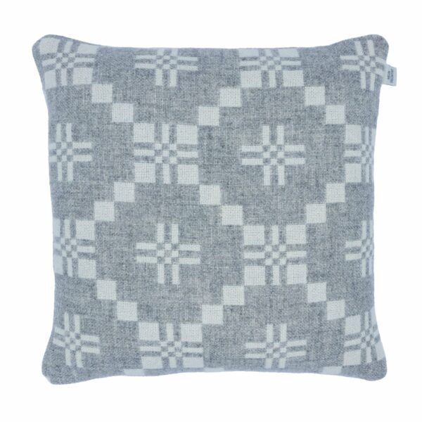 Melin Tregwynt, St Davids Cross cushion, Silver, 45 x 45cm