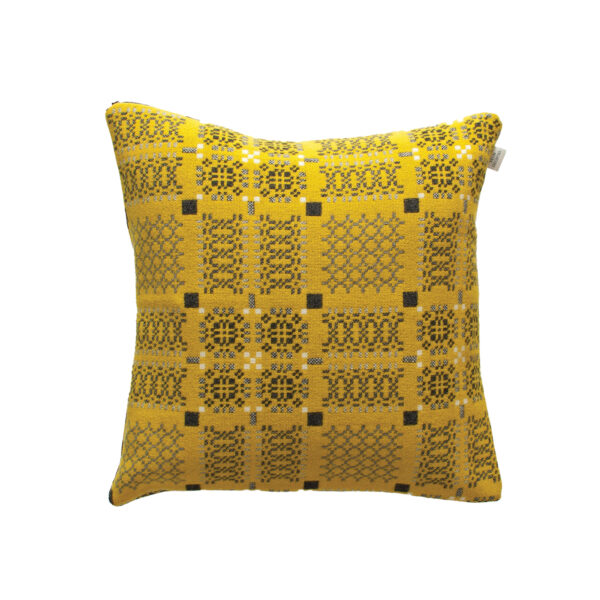 Melin Tregwynt, Knot Garden cushion, gorse, 30x 30cm