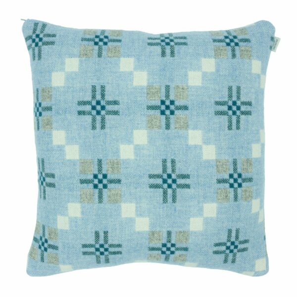 Melin Tregwynt, St Davids Cross cushion, Awyr, 45 x 45cm