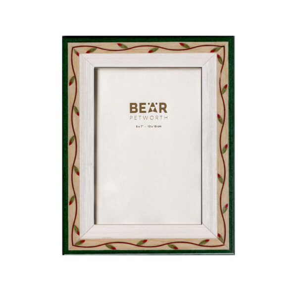 Italian photo frame, 5″x7″, garland green