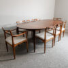Danish rosewood circular extending dining table by Henry Rosengren Hansen for Brande Møbelindustri, c. 1960s