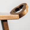 Pair of vintage Brutalist "Marbella" style beech bar stools with steel rope footrests by Viriato Gomez, Toledo, c. 1970s