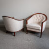 Rare pair of Swedish mahogany ‘Aristokrat’ buttoned club chairs by Bertil Fridhagen, c. 1960