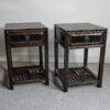 Pair of large Chinese lacquered side tables, first half of 20th Century