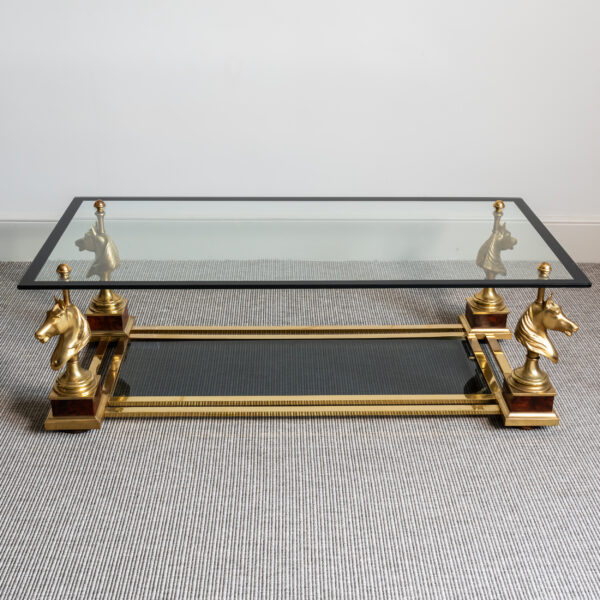 Brass ‘cheval’ horse head table by Maison Charles, France, c. 1970