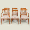 English mahogany Model X6772 extending dining table & six chairs designed by Frank Whitton for Gordon Russell of Broadway, c. 1950