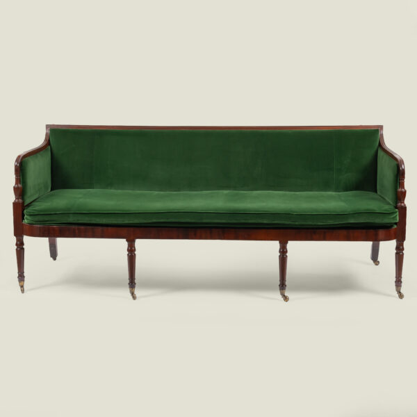 Hepplewhite Revival mahogany sofa, English, c. 1890