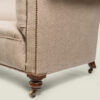 Late Victorian Chesterfield upholstered in Volga Linen Natural Herringbone, c. 1890