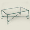 Green patinated bronze coffee table in the style of Giacometti