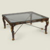 Large Maitland-Smith zoomorphic brass mounted coffee table with arrows, c. 1980s