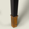 French Mid Century black lacquer fold-over demilune table in the manner of Andre Arbus, c. 1950