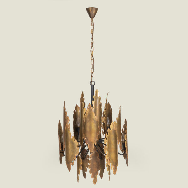 Danish Brutalist brass pendant light by Svend Aage Holm Sorensen (1913-2004) for Holm Sorensen & Co, c. 1970