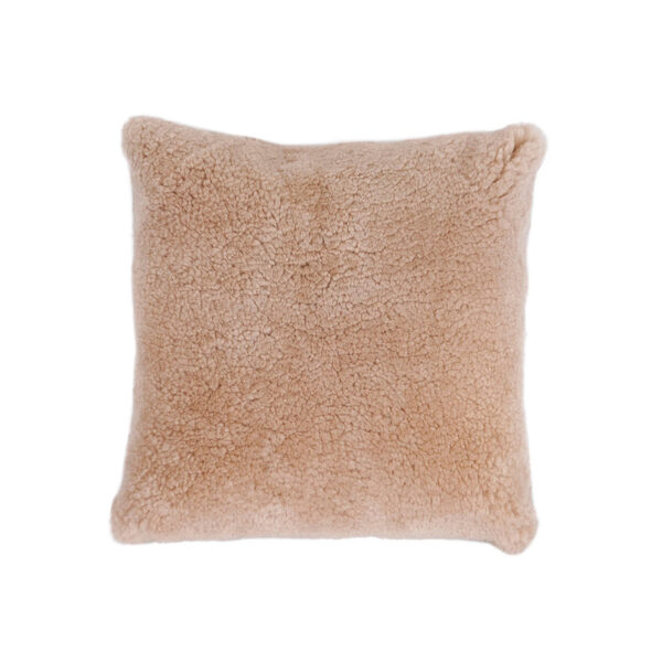 Shepherd of Sweden, square sheepskin cushion, 50 x 50cm, sand