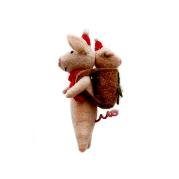Amica Felt, Christmas pig with piglet in backpack