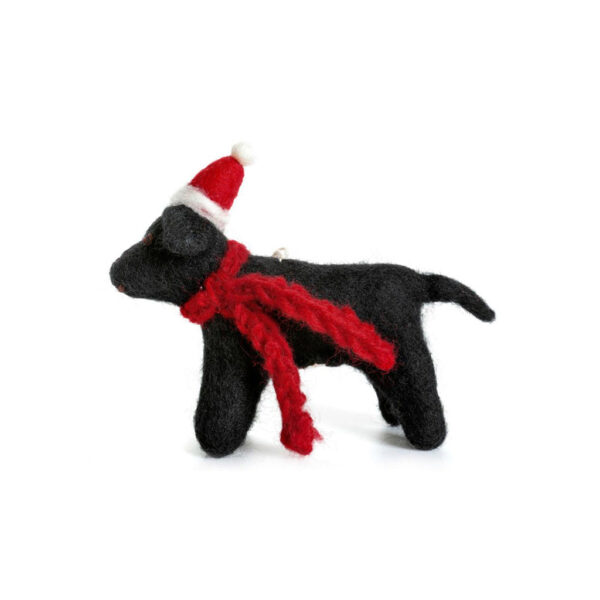 Amica Felt, Black Labrador with Hat & Scarf