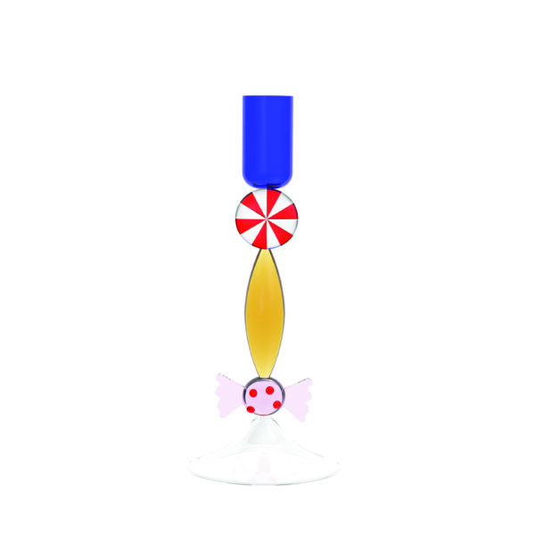 Ichendorf, Nutcracker candleholder, blue & yellow candy